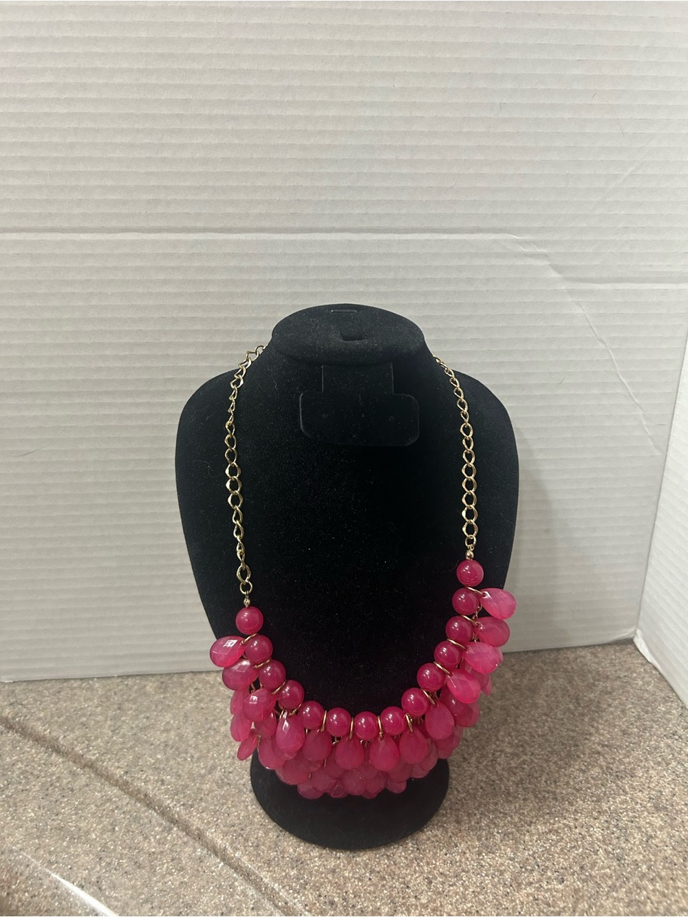 Pink Statement Bib Necklace -